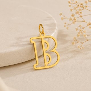 آویز گردنبند طلا 18 عیار زنانه گلدینا طرح حرف B — تصویر 3 از 3