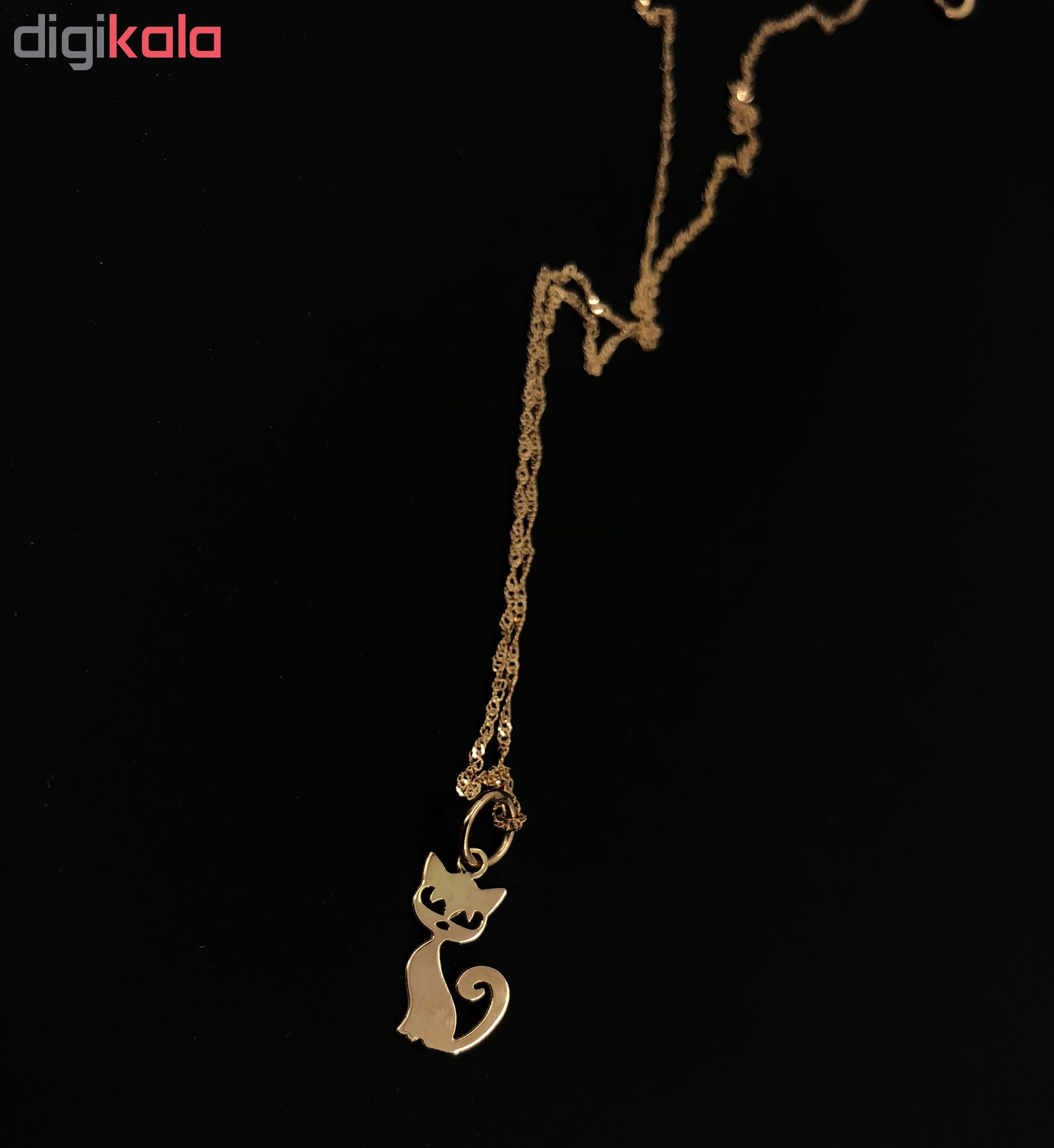 گردنبند طلا 18 عیار طرح گربه مدل G132 — تصویر 5 از 6