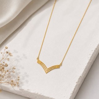 گردنبند طلا 18 عیار زنانه با زنجیر حلقه‌ای (فلامینگو) گلدینا مدل مینیمال — تصویر 2 از 3