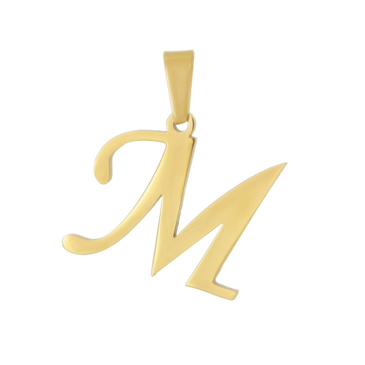 آویز گردنبند طلا 18 عیار جواهری میکا طرح M کد 0110008 — تصویر 1 از 4
