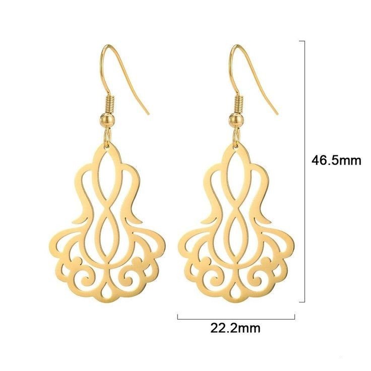 گوشواره طلا 18 عیار زنانه قیراط طرح گل کد GH3696 — تصویر 3 از 4