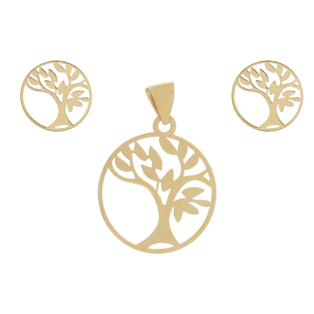 نیم ست طلا 18 عیار زنانه طرح درخت کد SG568 — تصویر 1 از 7