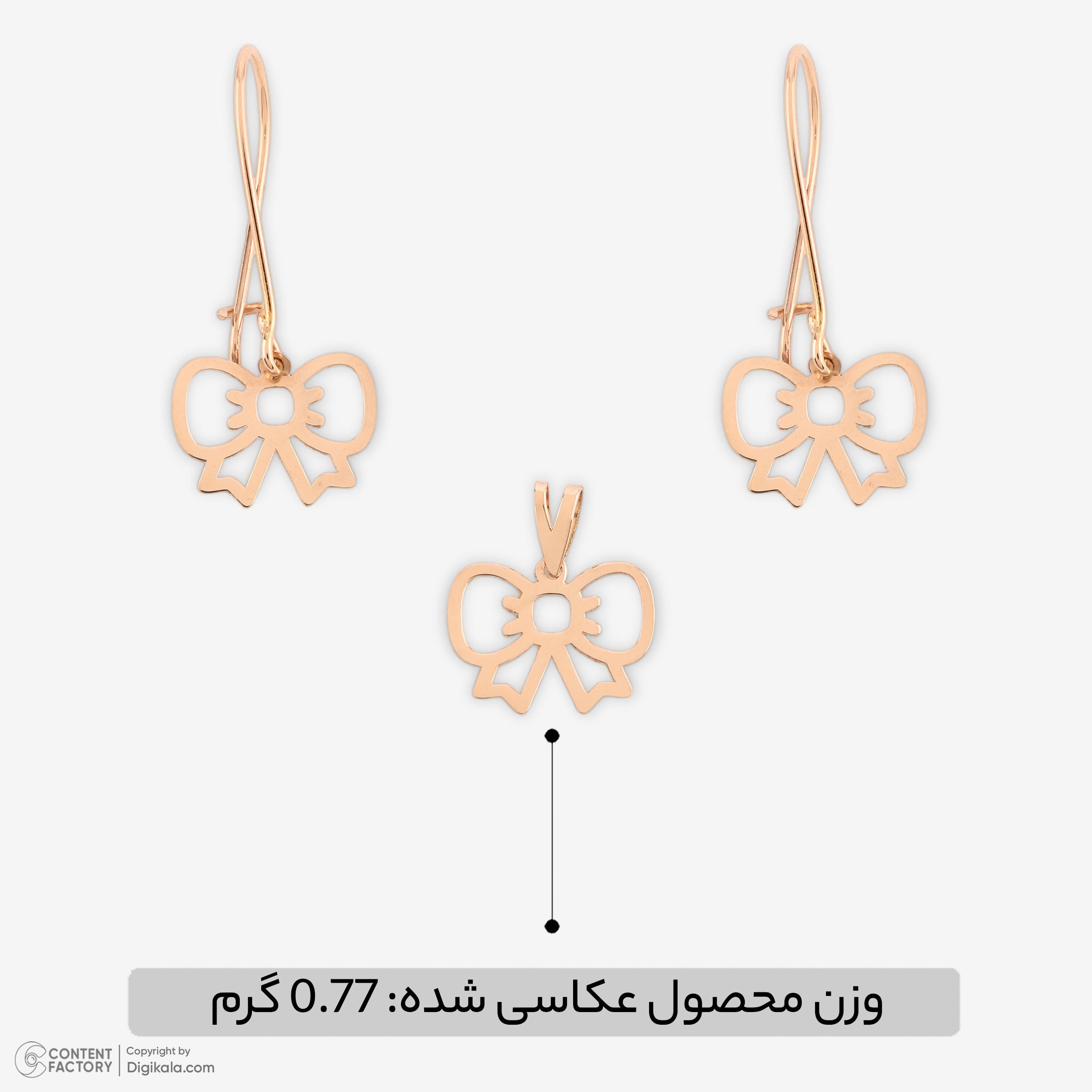 نیم ست طلا 18 عیار زنانه نیکان گلد مدل پاپیون — تصویر 5 از 6