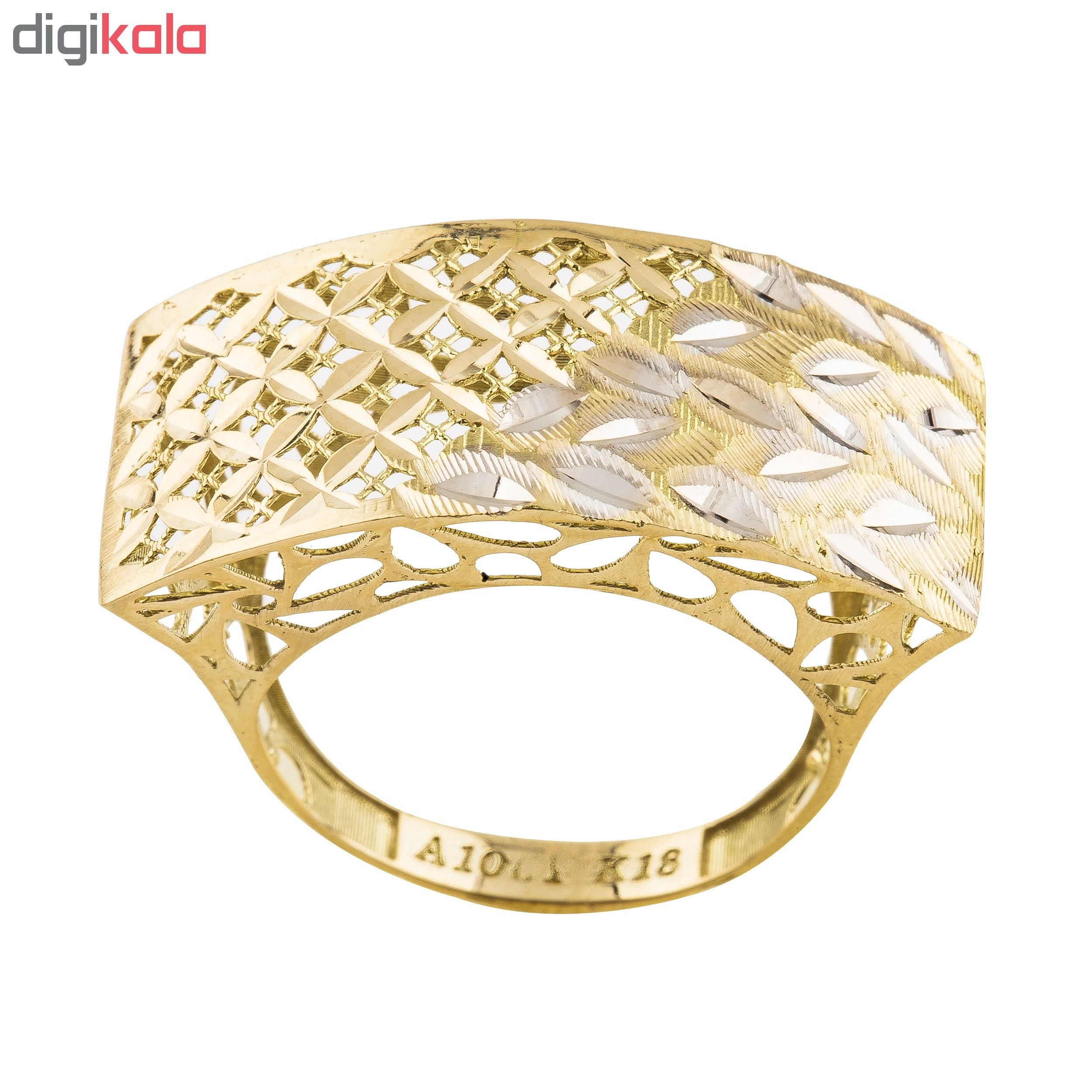 انگشتر طلا 18 عیار زنانه کد R178 — تصویر 2 از 4