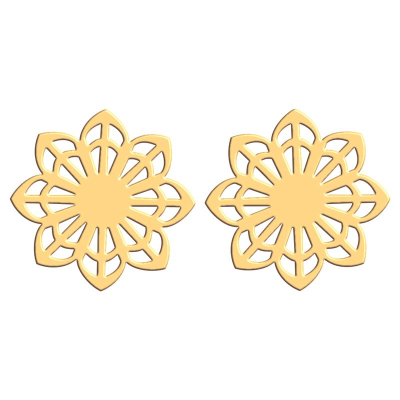 گوشواره میخی طلا 18 عیار زنانه نیکان گلد مدل هندسی کد ۳ — تصویر 1 از 2