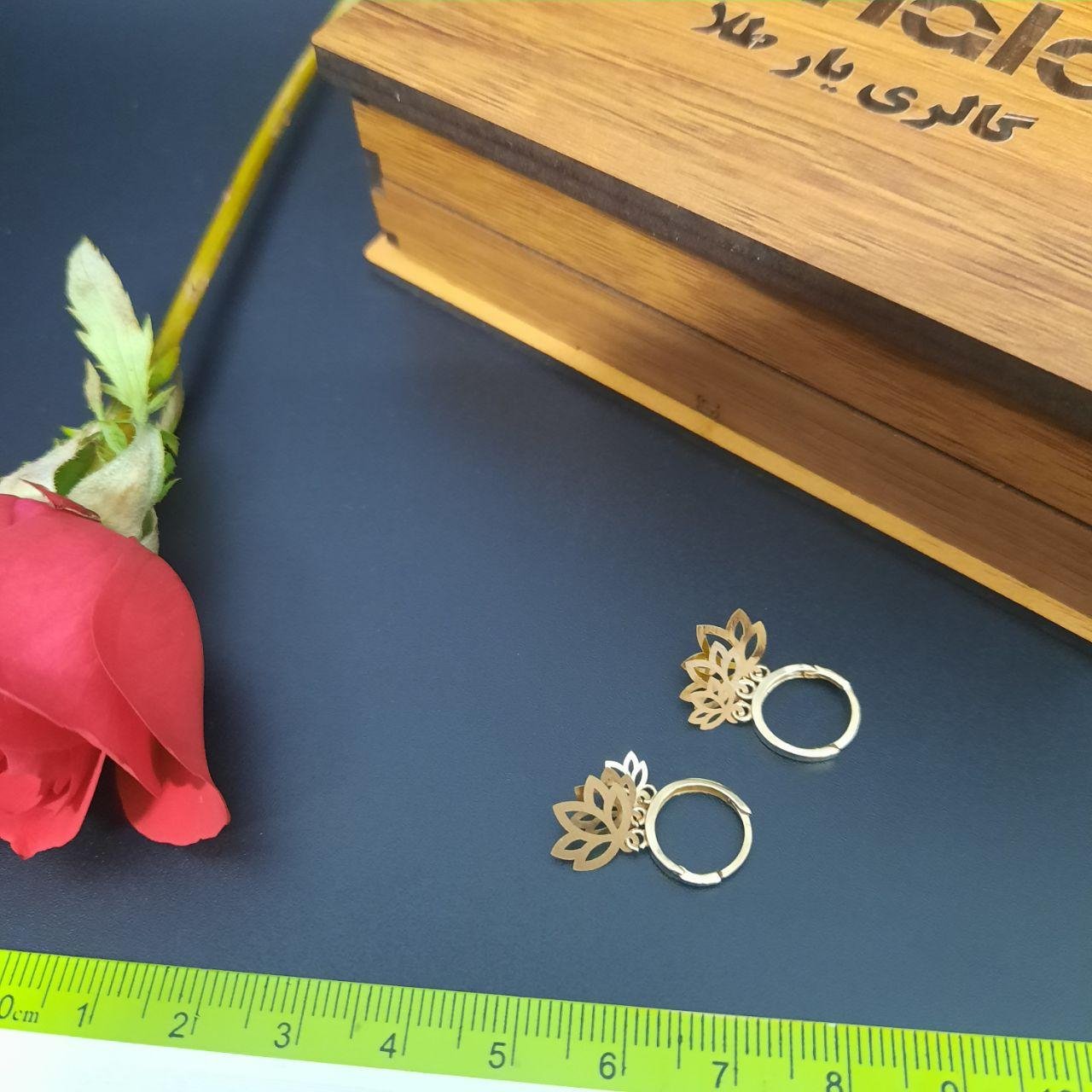 گوشواره طلا 18 عیار زنانه گالری یارطلا کد AG27-6 — تصویر 3 از 8