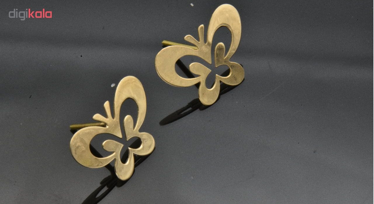 گوشواره طلا 18 عیار زنانه آرشا گالری طرح پروانه کد 456A2588 — تصویر 3 از 4