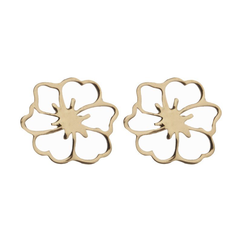 گوشواره طلا 18 عیار زنانه قیراط مدل گل کد GH6265 — تصویر 1 از 3