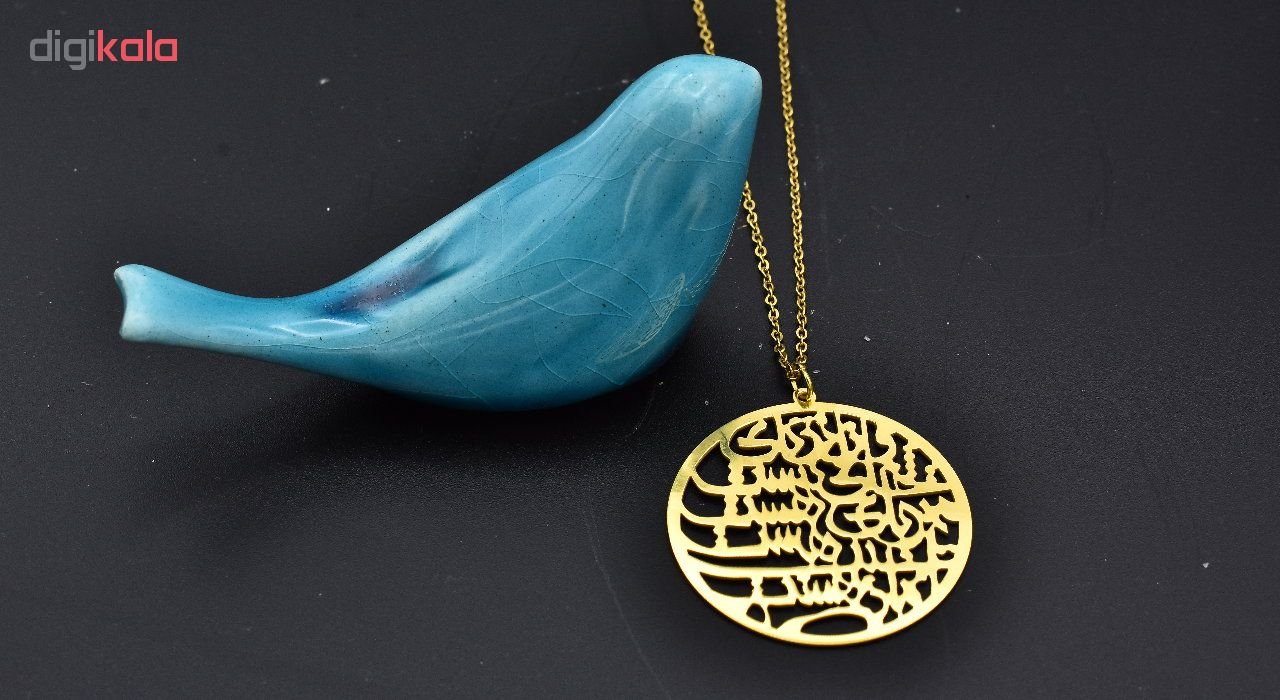 گردنبند طلا 18 عیار زنانه آرشا گالری طرح شعر اسلیمی کد 333A2446 — تصویر 3 از 5