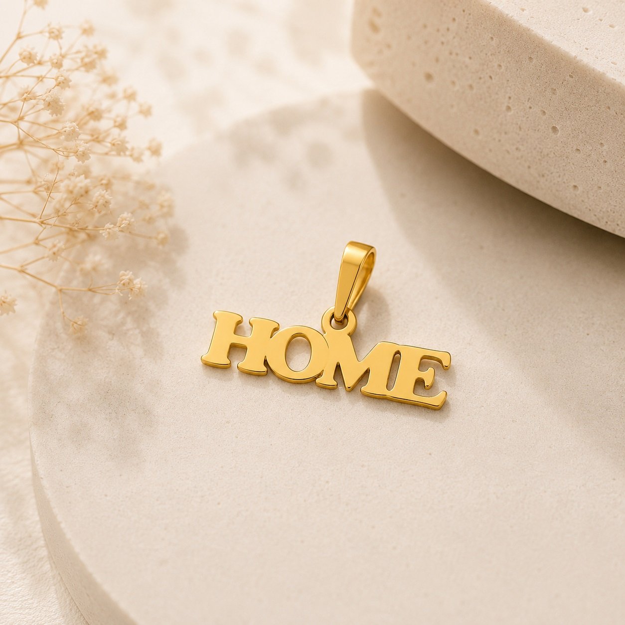 آویز گردنبند طلا 18 عیار زنانه گلدینا طرح HOME — تصویر 2 از 3