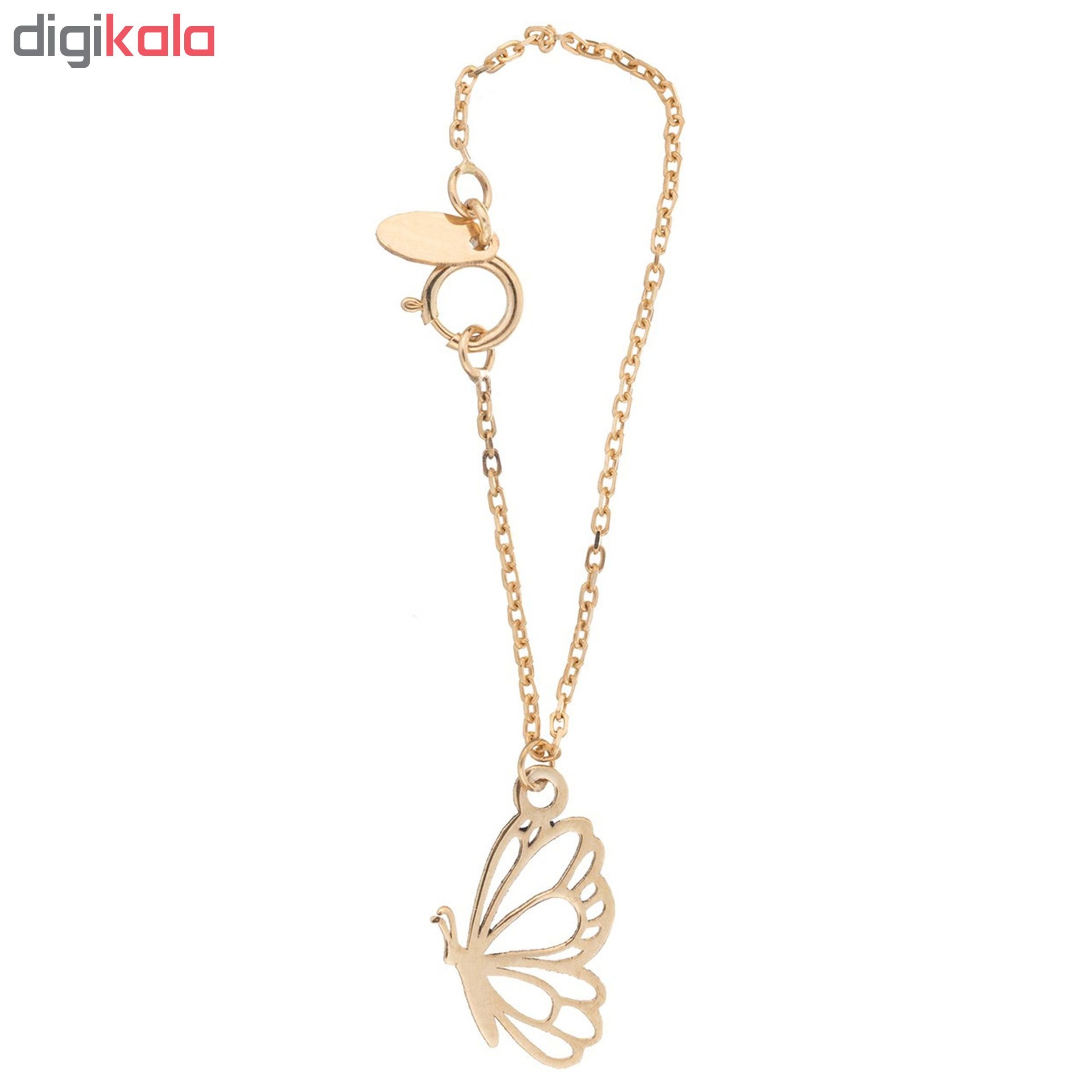 آویز ساعت طلا 18 عیار زنانه طرح پروانه کد SG324 — تصویر 2 از 3