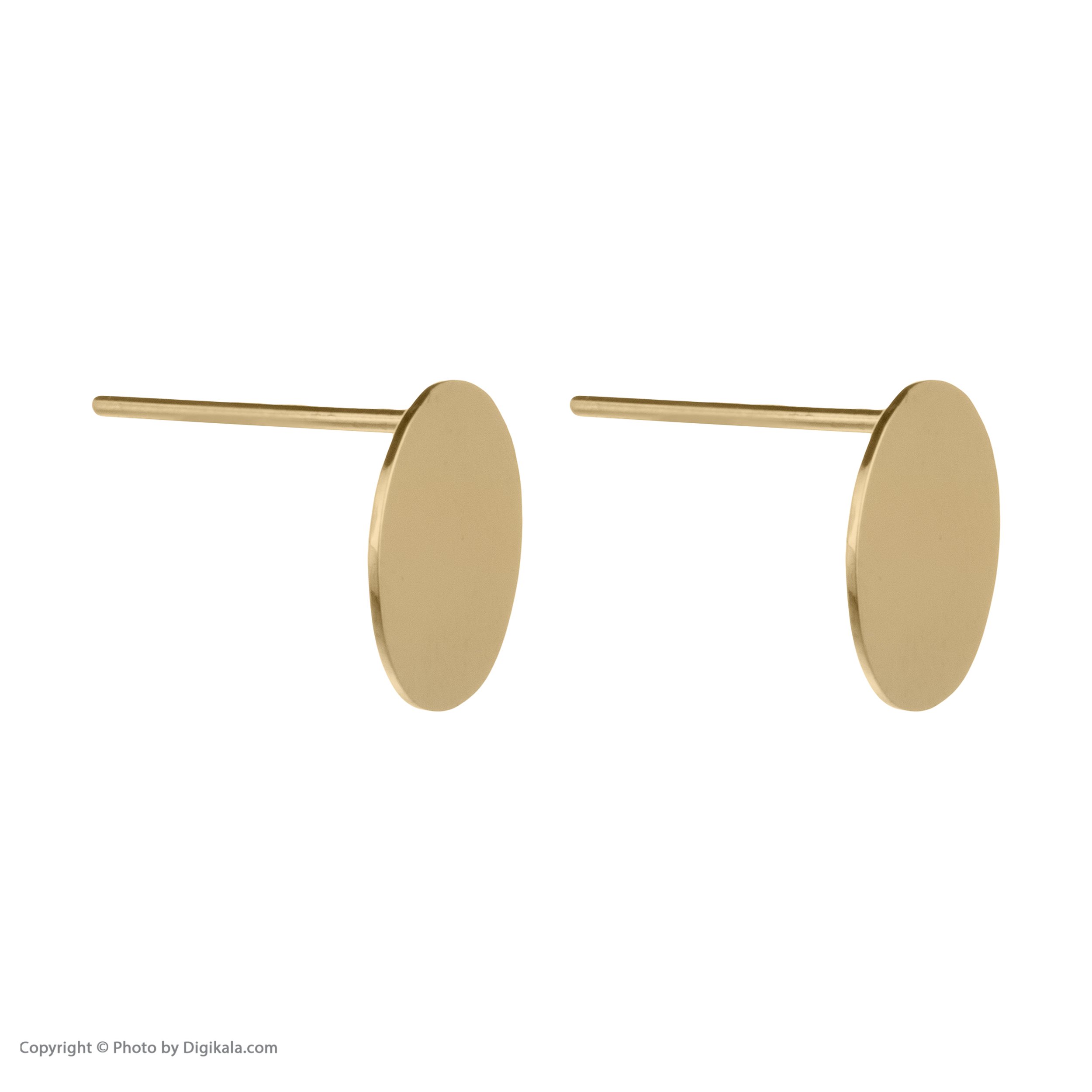 گوشواره میخی طلا 18 عیار دخترانه نیکان گلد مدل NK 5689 — تصویر 3 از 4