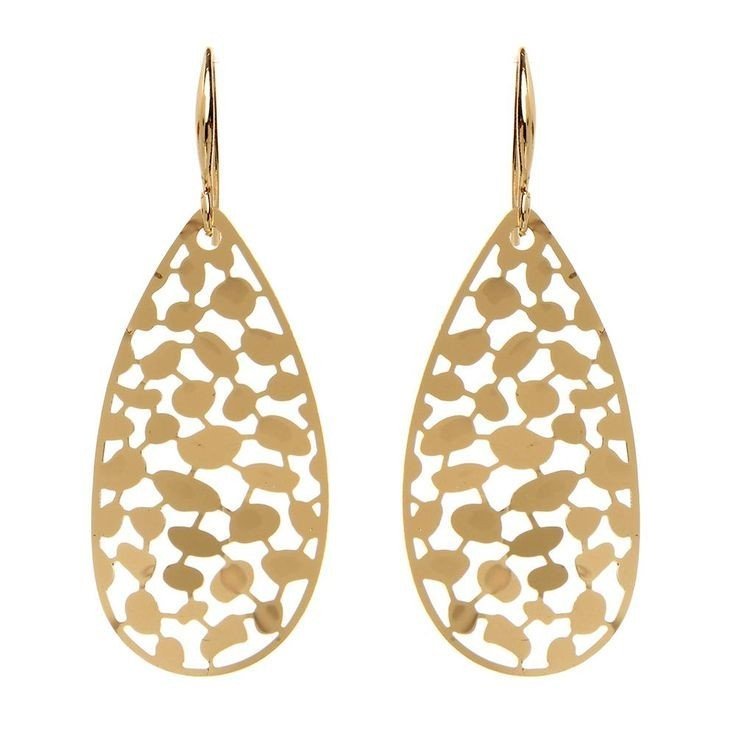 گوشواره طلا 18 عیار زنانه قیراط طرح اشک کد GH3666 — تصویر 2 از 3