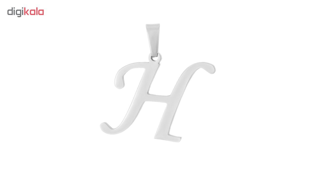 آویز گردنبند طلا 18 عیار جواهری میکا طرح H کد 0110038 — تصویر 2 از 4