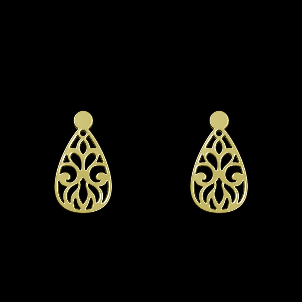 گوشواره میخی طلا 18 عیار زنانه نیکان گلد مدل انتزاعی — تصویر 2 از 4