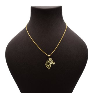 گردنبند طلا 18 عیار زنانه طرح سگ کد 653M359 — تصویر 1 از 2