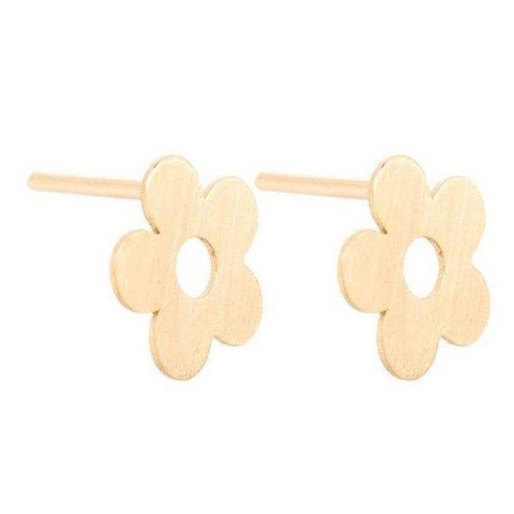 گوشواره طلا 18 عیار زنانه قیراط طرح گل کد GH3886 — تصویر 3 از 4