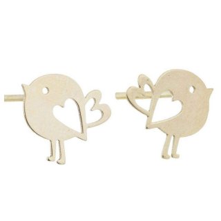 گوشواره طلا 18 عیار زنانه قیراط طرح جوجه کد GH3888 — تصویر 3 از 4