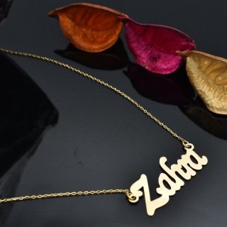 گردنبند طلا 18 عیار زنانه طرح اسم زهرا کد 369M63 — تصویر 3 از 4
