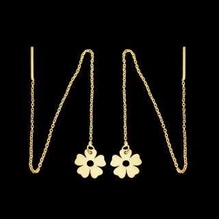 گوشواره طلا 18 عیار زنانه مدل بخیه ای کد 2788k — تصویر 2 از 2