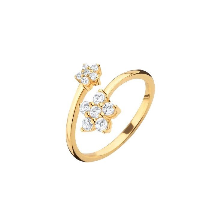 انگشتر طلا 18 عیار زنانه قیراط طرح فلاور کد GH2879 — تصویر 1 از 3