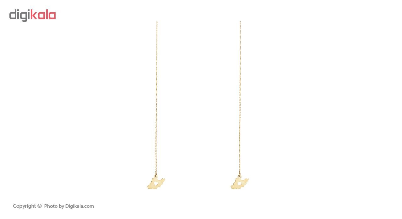 گوشواره طلا 18 عیار طرح ایران کد TG149 — تصویر 4 از 5