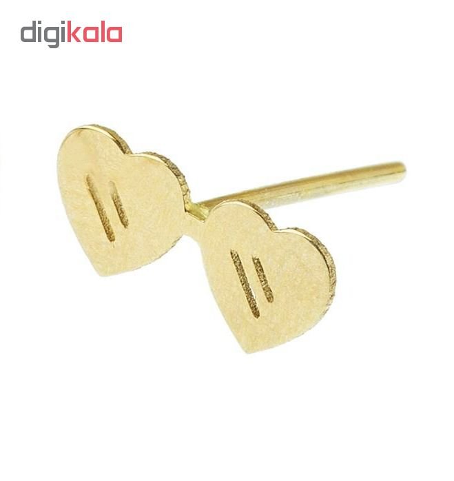 گوشواره طلا 18 عیار زنانه طرح قلب کد UN001 — تصویر 3 از 4