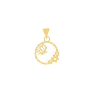 آویز گردنبند طلا 18 عیار زنانه مدل پروانه GP007 — تصویر 2 از 2