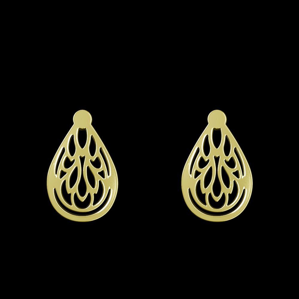 گوشواره میخی طلا 18 عیار زنانه نیکان گلد مدل اشک — تصویر 1 از 4