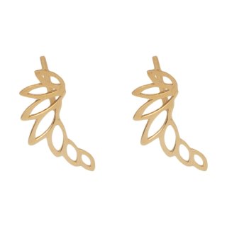 گوشواره طلا 18 عیار زنانه قیراط طرح برگ کد GH4621 — تصویر 3 از 4