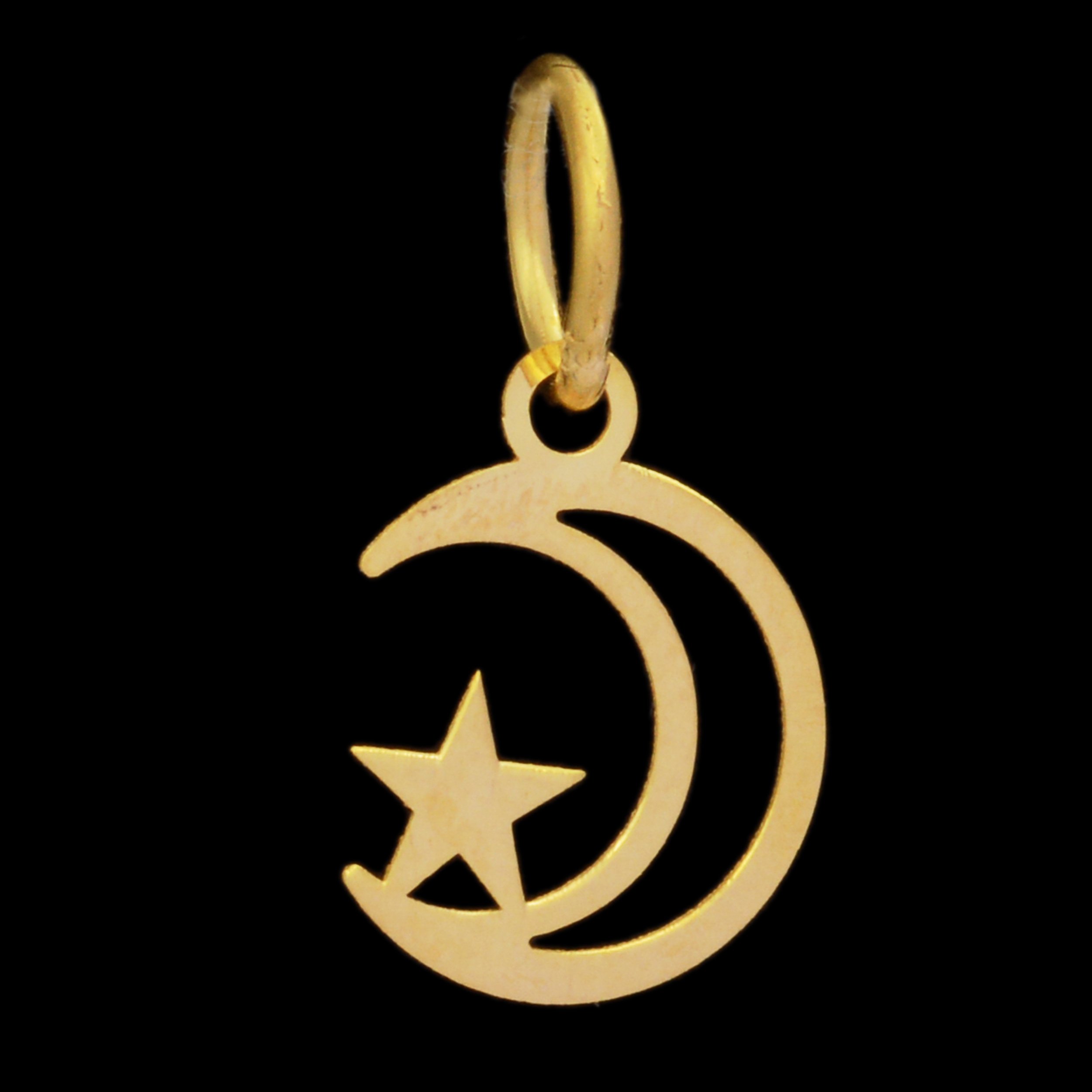 آویز گردنبند طلا 18 عیار زنانه نیکان گلد طرح ماه و ستاره — تصویر 1 از 2