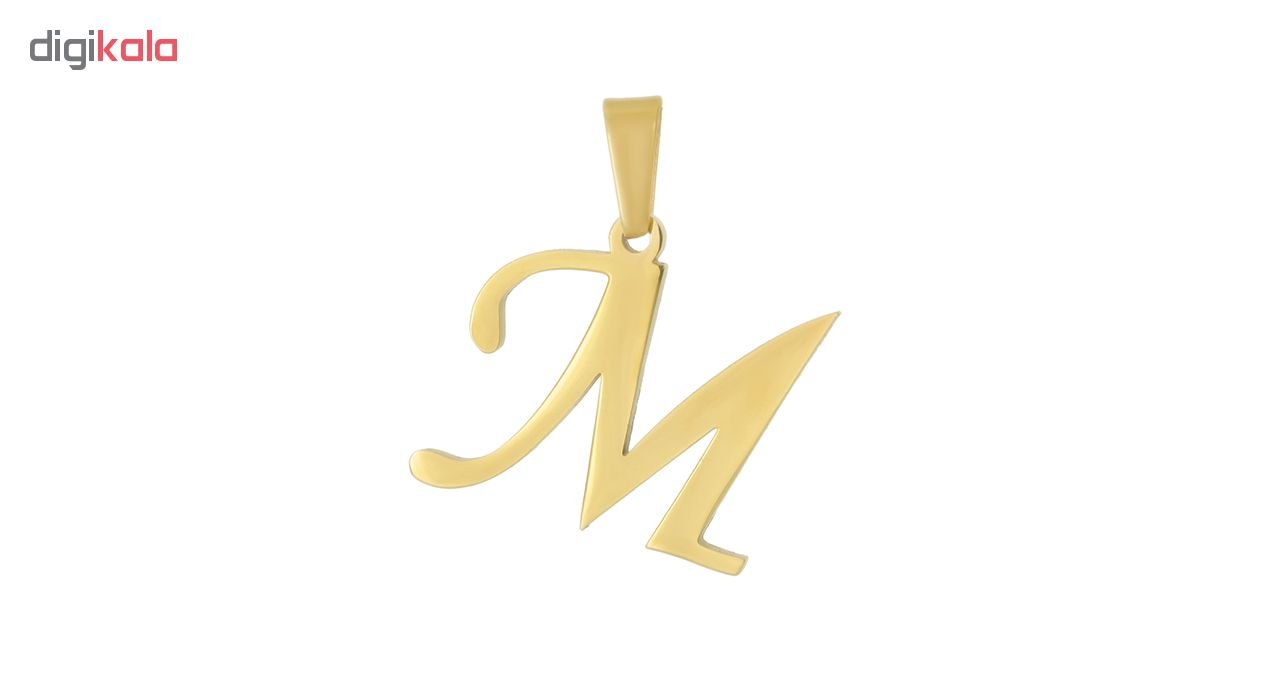 آویز گردنبند طلا 18 عیار جواهری میکا طرح M کد 0110008 — تصویر 2 از 4