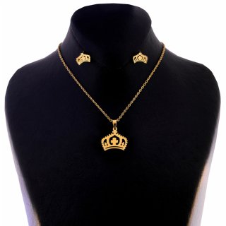 نیم ست طلا 18 عیار زنانه مدل تاج — تصویر 2 از 2