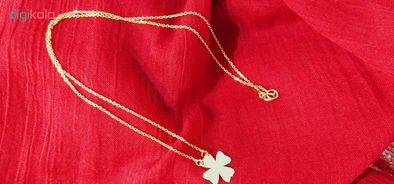 گردنبند طلا 18 عیار کانیار گالری طرح شبدر — تصویر 3 از 4