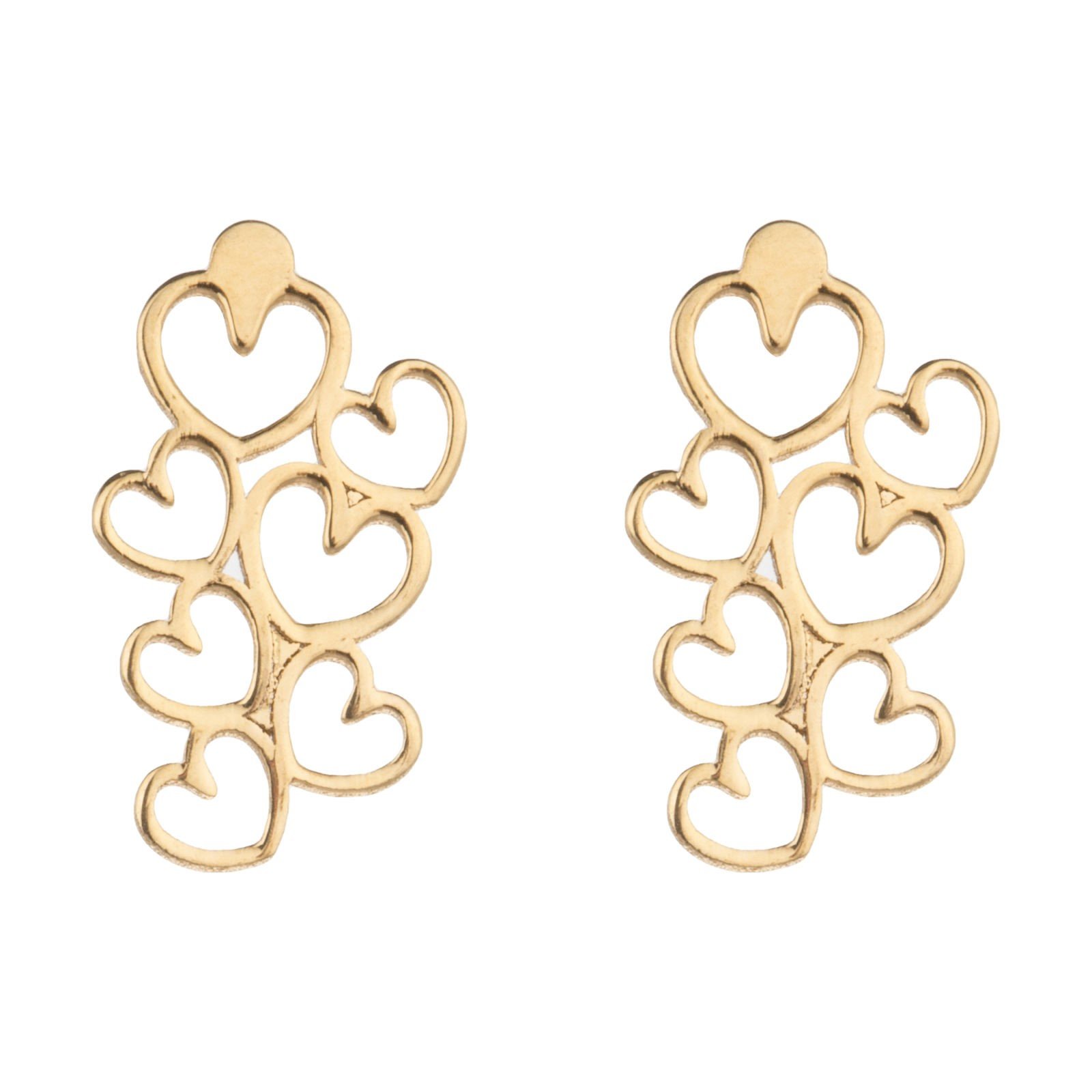 گوشواره طلا 18 عیار زنانه قیراط طرح قلب کد GH4769 — تصویر 1 از 4