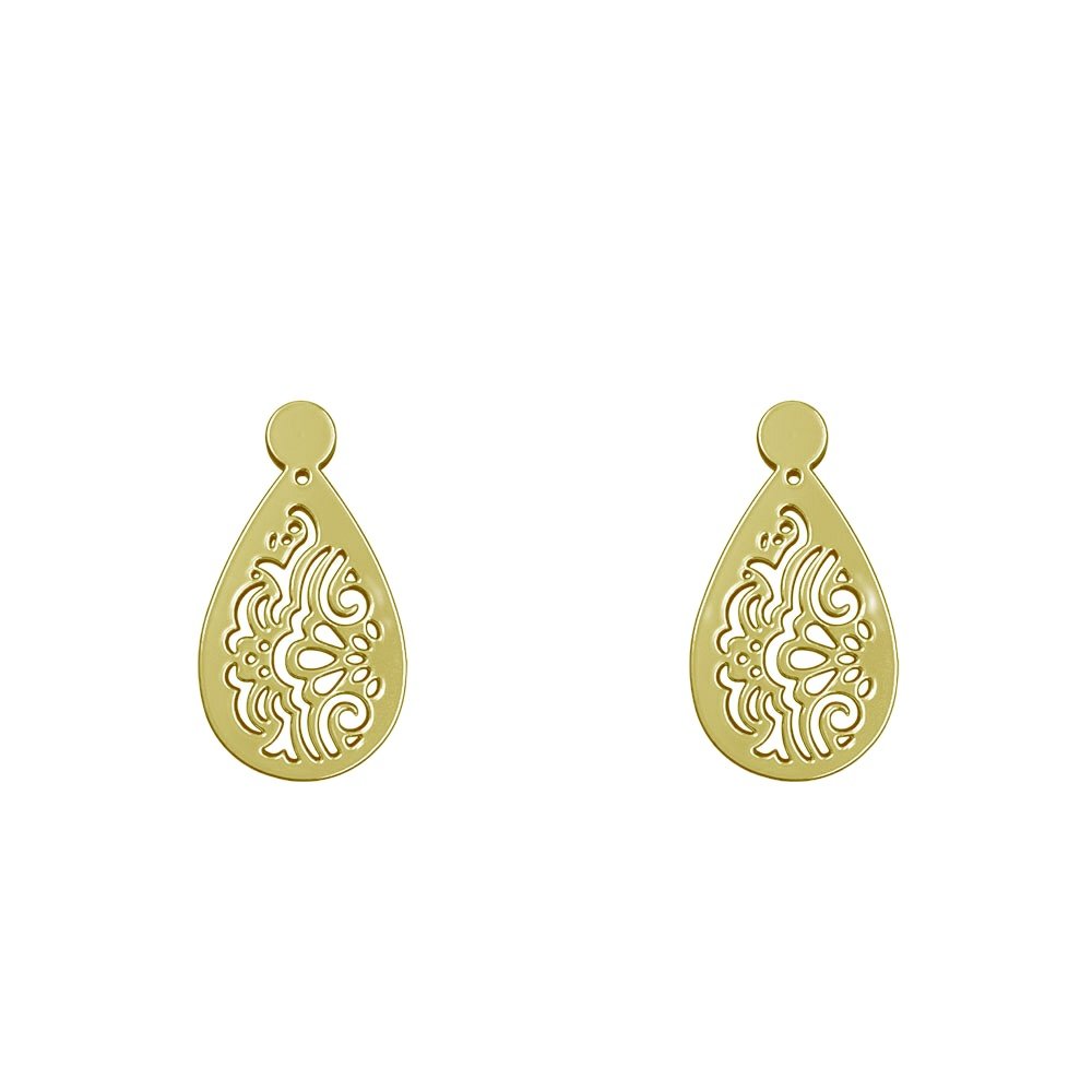 گوشواره میخی طلا 18 عیار زنانه نیکان گلد مدل انتزاعی — تصویر 1 از 4