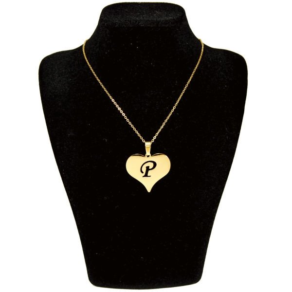 گردنبند طلا 18 عیار زنانه طرح P کد UN0040 — تصویر 1 از 2