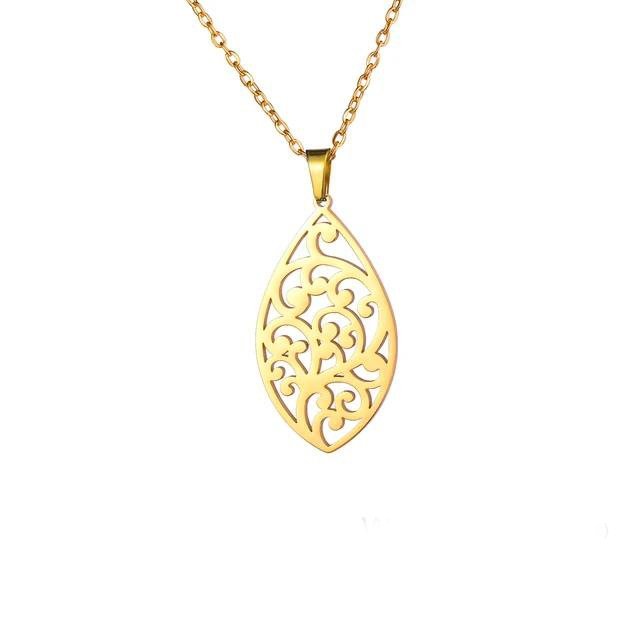 گردنبند طلا 18 عیار زنانه آرا مدل اسلیمی — تصویر 1 از 2