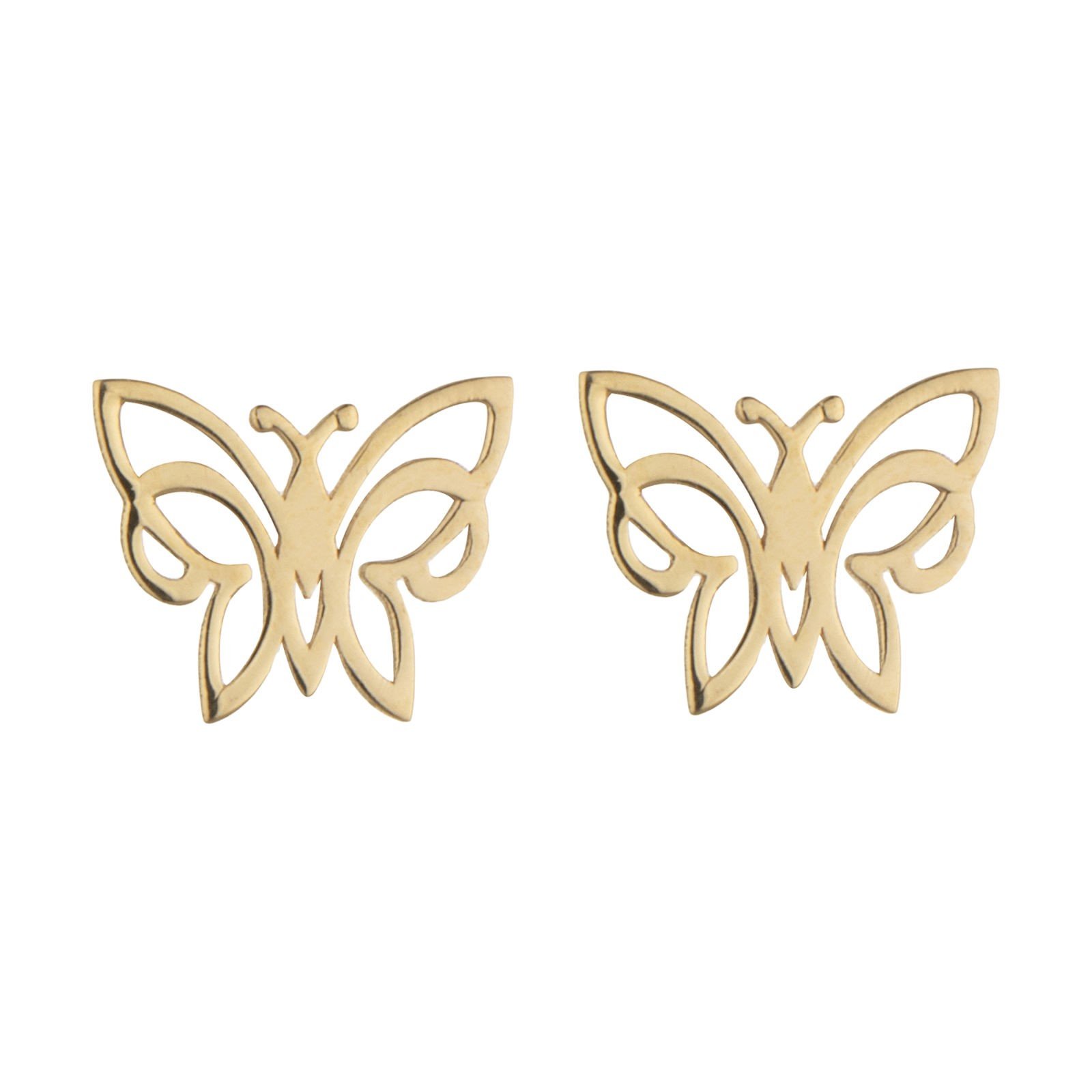 گوشواره طلا 18 عیار زنانه قیراط طرح پروانه کد GH4787 — تصویر 3 از 4