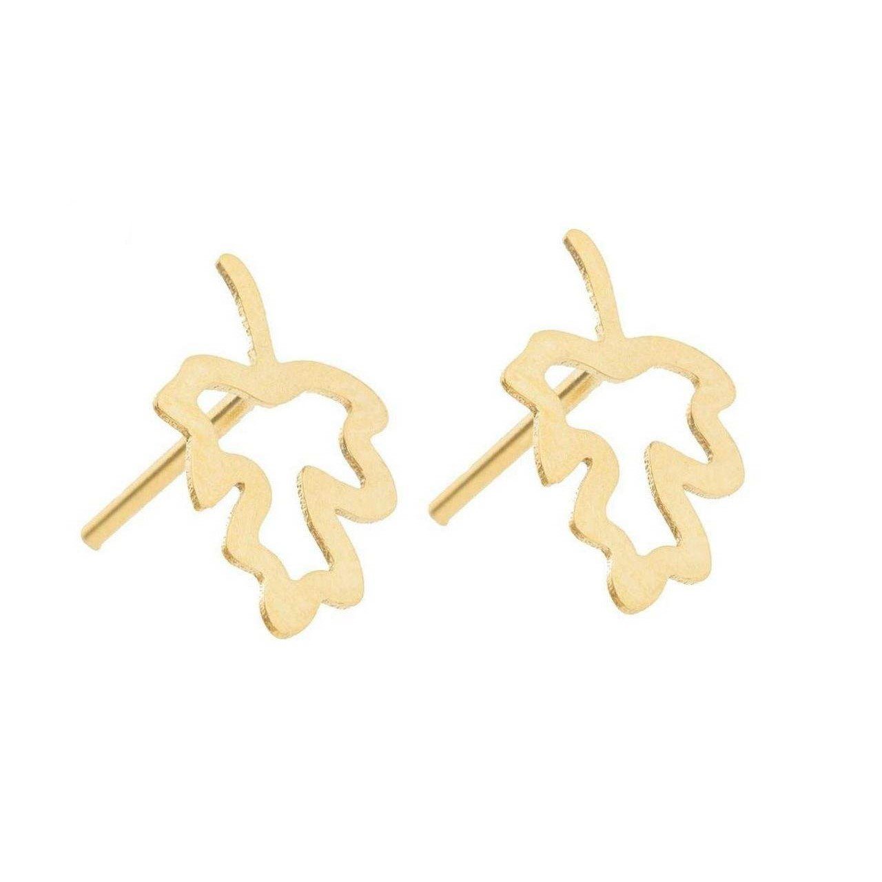 گوشواره طلا 18 عیار زنانه قیراط طرح برگ کد GH4559 — تصویر 2 از 4