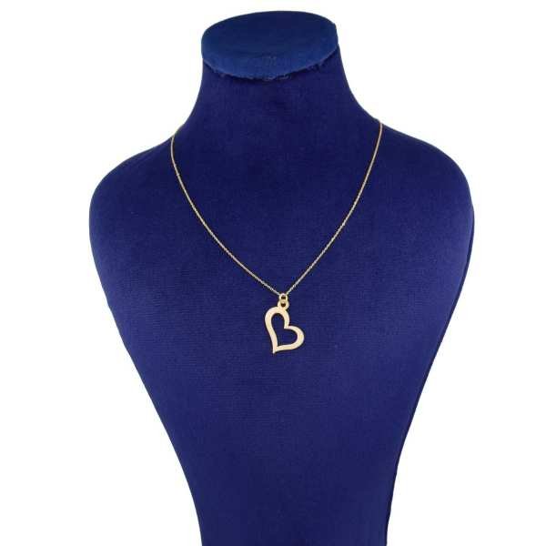 گردنبند طلا 18 عیار زنانه با زنجیر حلقه‌ای (فلامینگو) نیکان گلد مدل قلب — تصویر 1 از 4