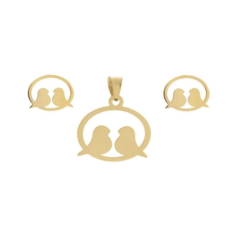نیم ست طلا 18 عیار زنانه مدل پرنده کد GH6356 — تصویر 1 از 5