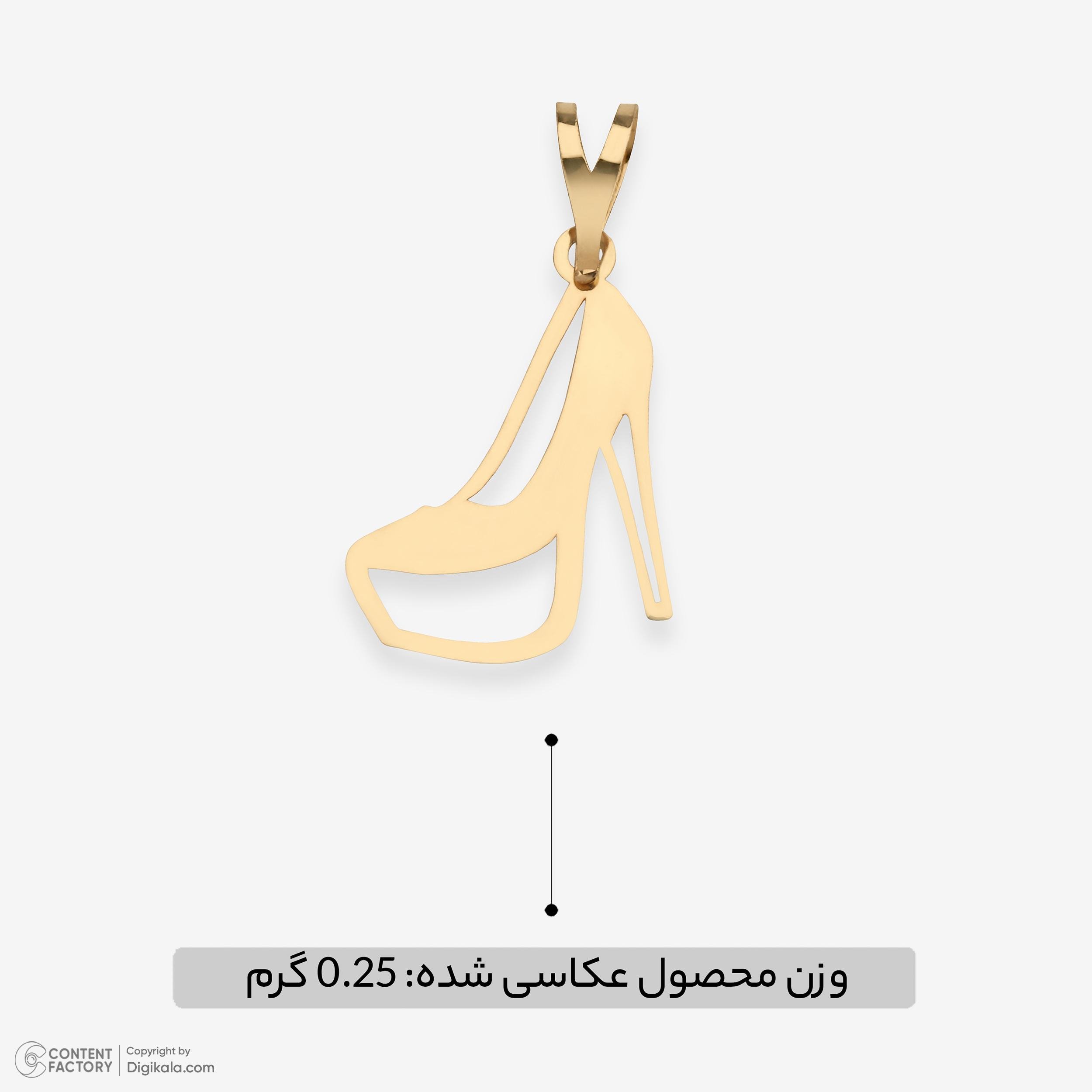 آویز گردنبند طلا 18 عیار دخترانه نیکان گلد طرح پاشنه بلند — تصویر 2 از 5
