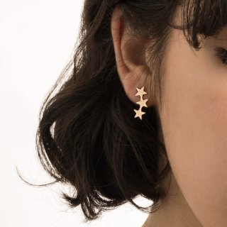 گوشواره طلا 18 عیار زنانه مدل سه ستاره — تصویر 2 از 2