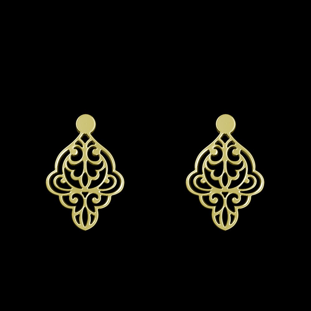 گوشواره میخی طلا 18 عیار زنانه نیکان گلد مدل انتزاعی — تصویر 2 از 4