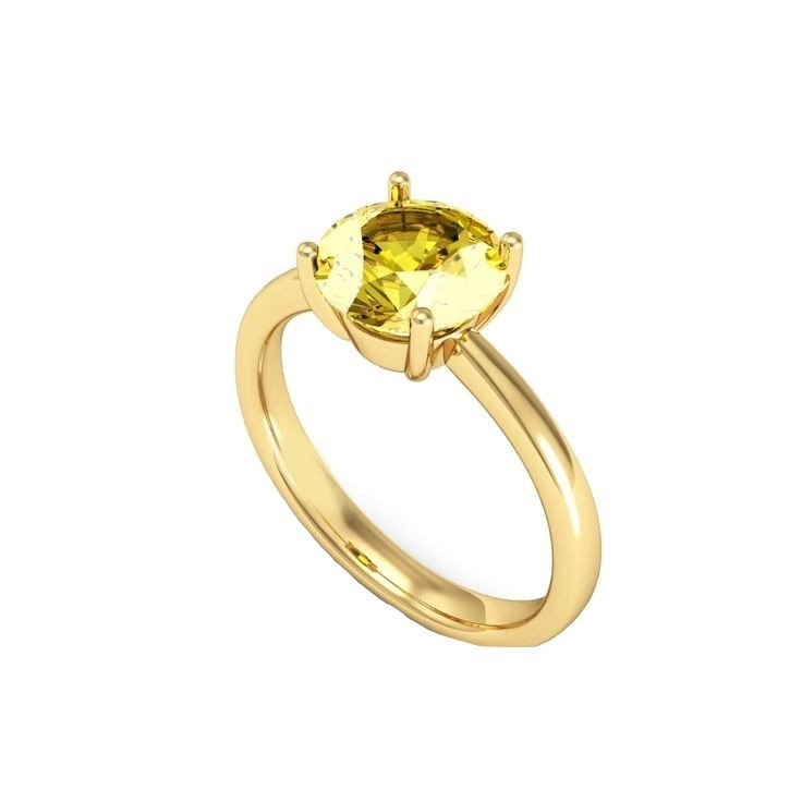 انگشتر طلا 18 عیار زنانه قیراط طرح تک سنگ کد GH6141 — تصویر 2 از 3