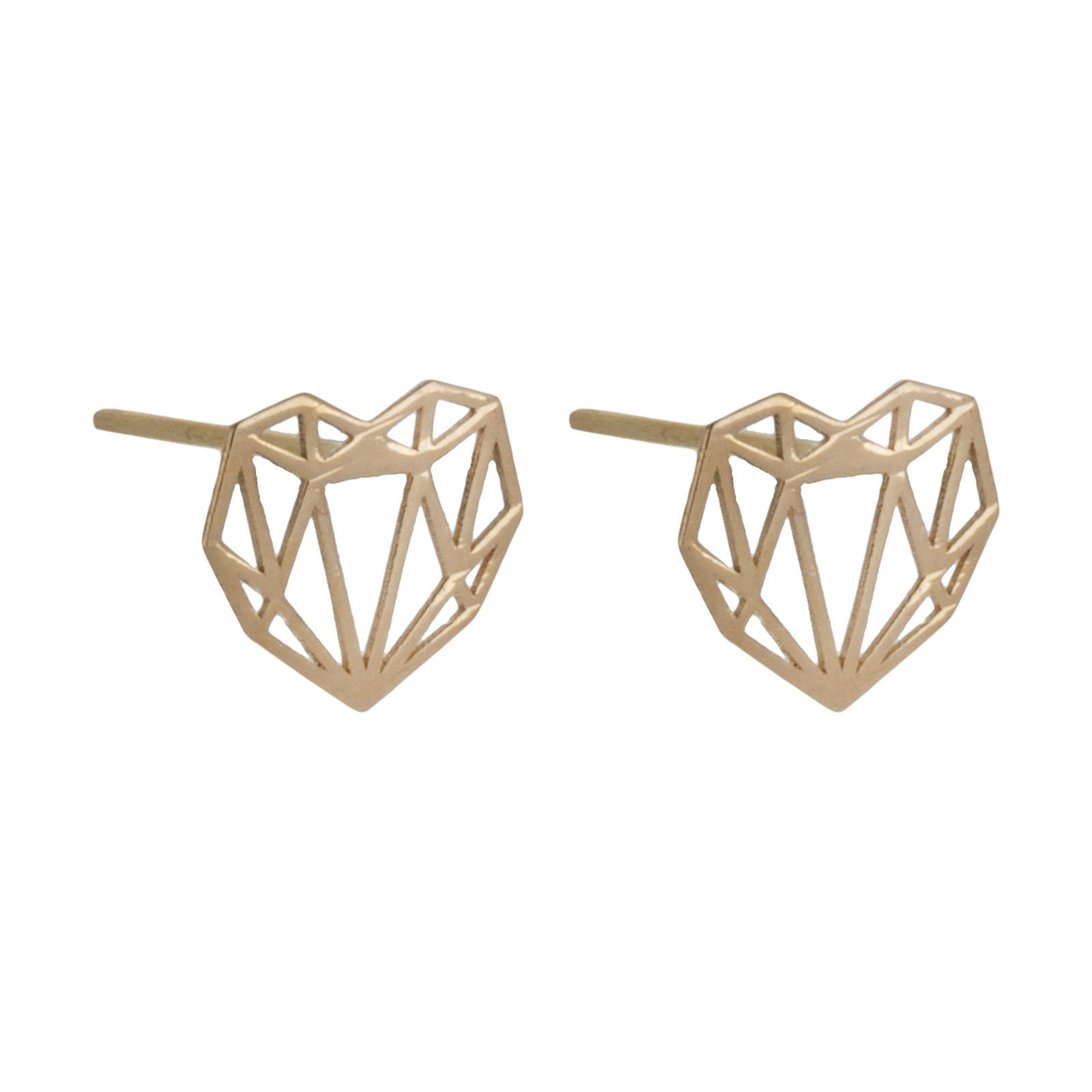 گوشواره طلا 18 عیار زنانه قیراط طرح قلب کد GH4781 — تصویر 3 از 4