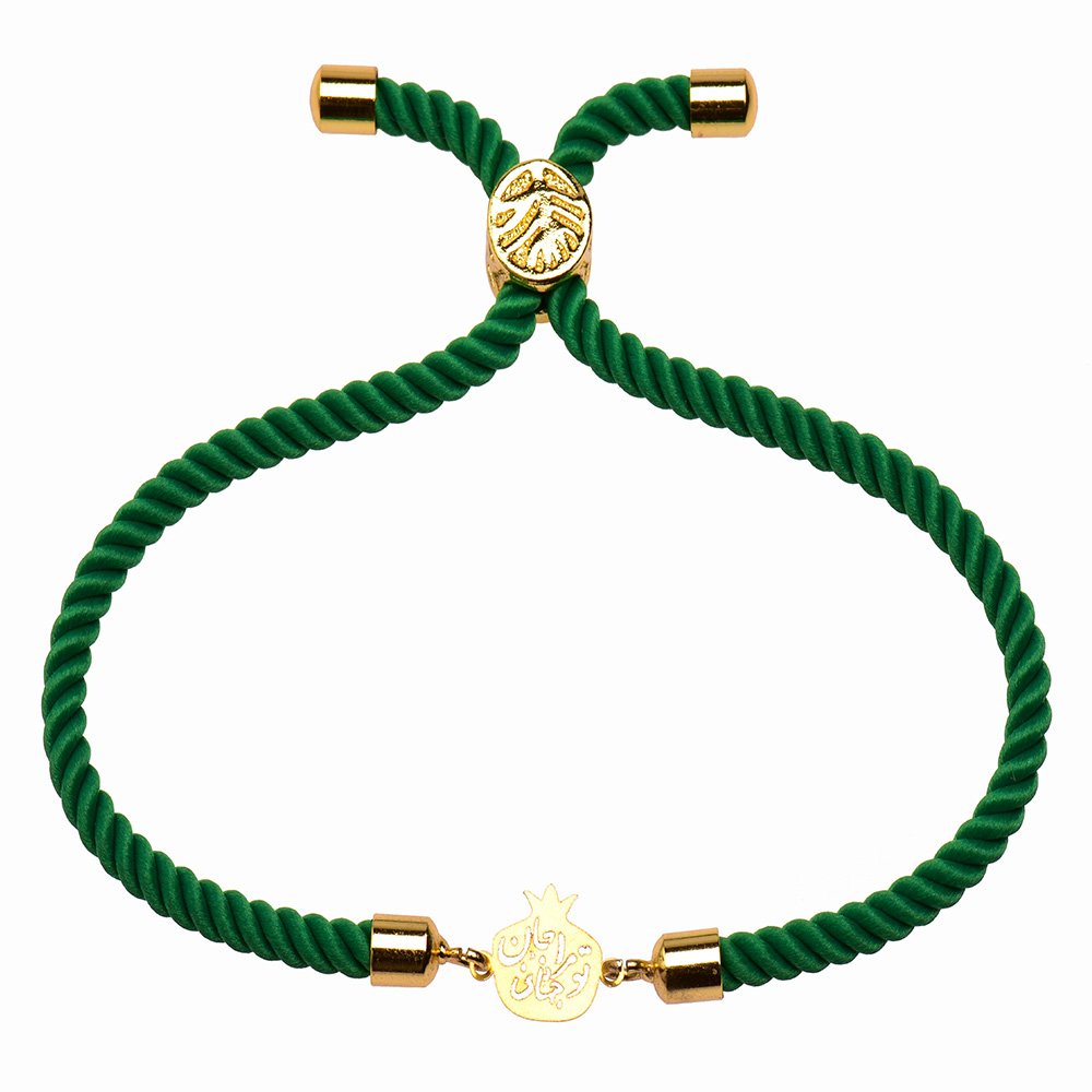 دستبند طلا 18 عیار زنانه با بند بافت نیکان گلد مدل انار — تصویر 1 از 2
