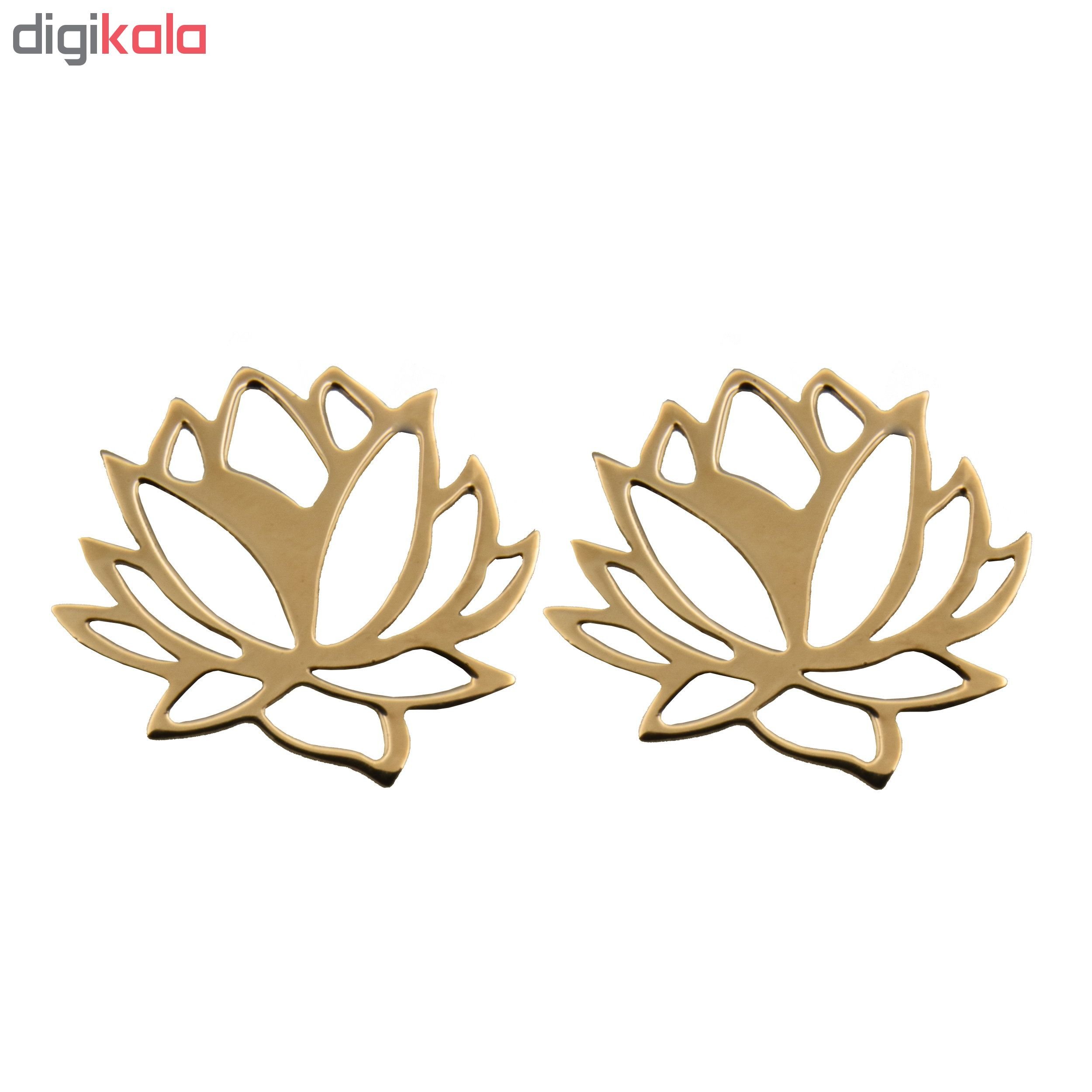 گوشواره طلا 18 عیار زنانه آرشا گالری طرح گل کد 454A2586 — تصویر 2 از 4