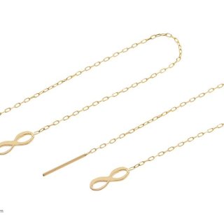 گوشواره طلا 18 عیار زنانه طرح بی نهایت کد EL-007 — تصویر 4 از 4